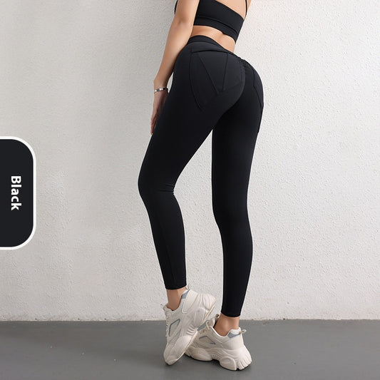 Elevate Your Workout: High Waist Hip Lift Yoga Pants with Convenient Pockets for Women
