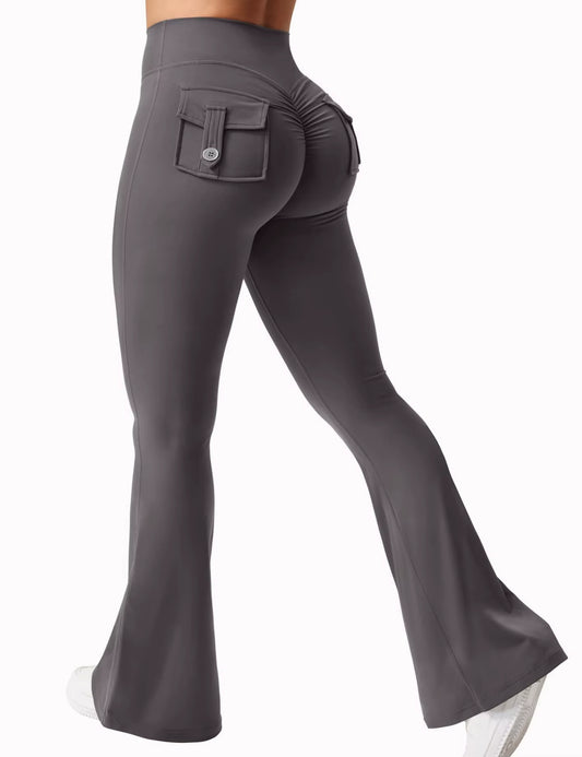 Elevate Your Workout with Our New Women’s High Stretch Wide Leg Yoga Leggings – Comfort Meets Style with Pockets!