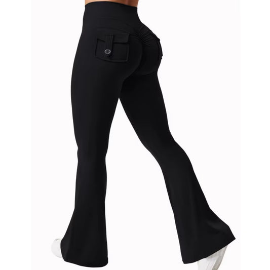 Elevate Your Workout with Our New Women’s High Stretch Wide Leg Yoga Leggings – Comfort Meets Style with Pockets!